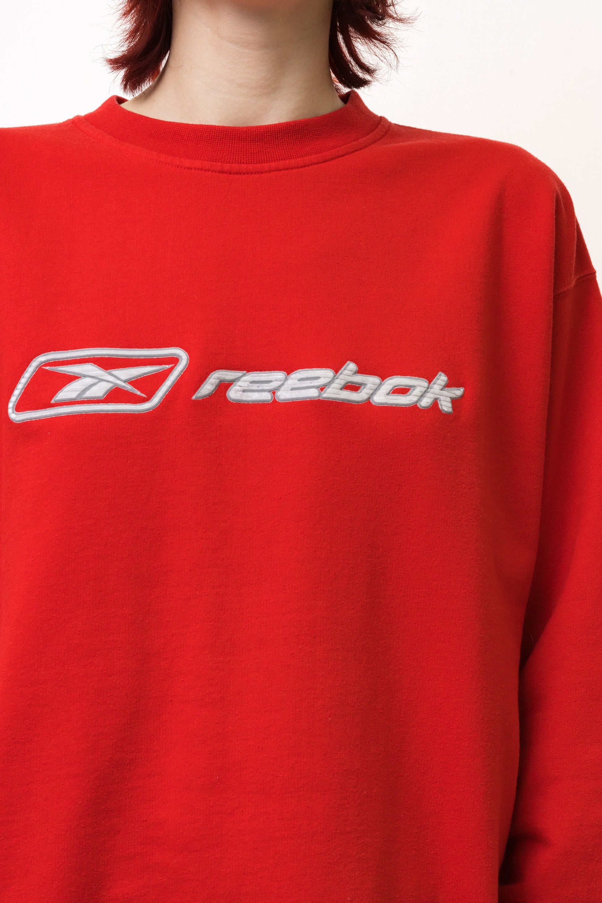 Vintage 90's Reebok Red Big Logo Sweatshirt Plain Sportswear Jumper Pullover Crewneck Sweater Red Size Medium