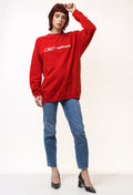 Vintage 90's Reebok Red Big Logo Sweatshirt Plain Sportswear Jumper Pullover Crewneck Sweater Red Size Medium