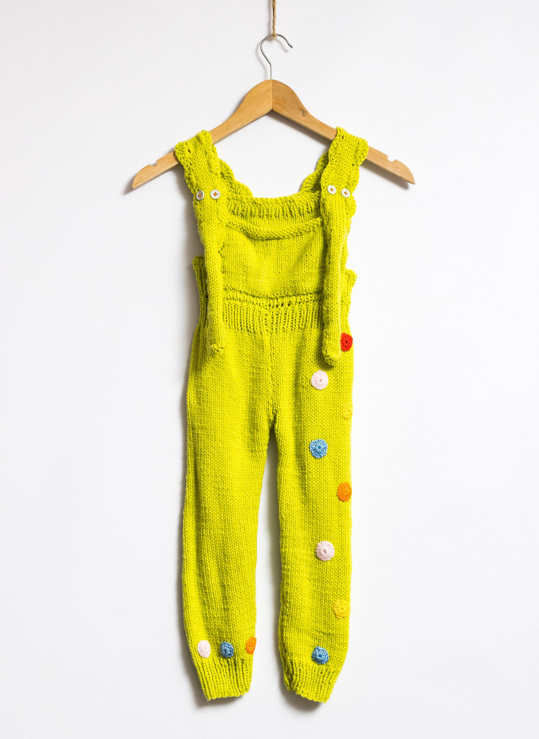 80s Vintage Kids Hand Made Knitted Romper Jumpsuit fits size 3 years old