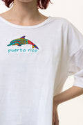 90s Vintage I Puerto Rico Graphic T Shirt - Women's XL | Vintage White Graphic Print Tee 5347