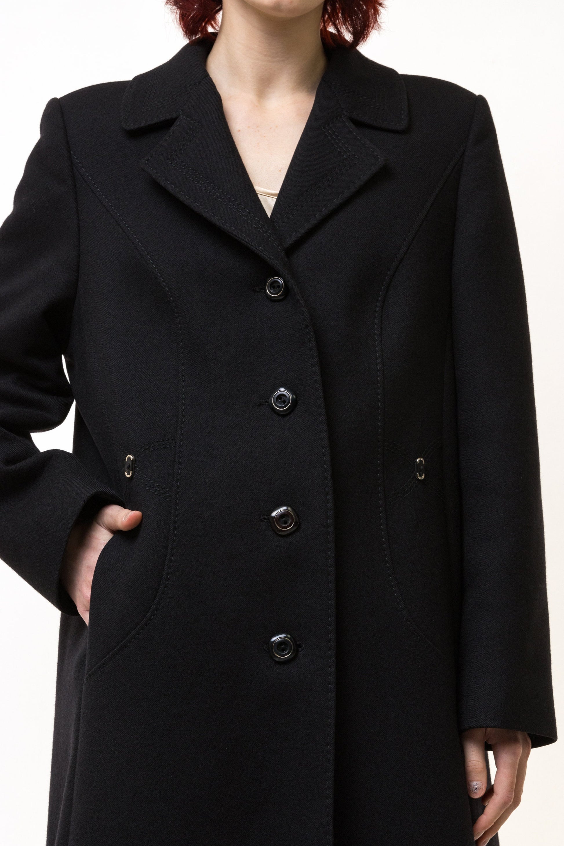 80s Woman Lambswool Coat Women Vintage 80s winter coat long wool coat outerwear maxi winter coat vintage clothing size Medium.