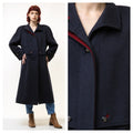 70s Woman LODEN Lambswool Navy Coat Women Vintage 70s fall coat long wool coat outerwear maxi winter coat vintage clothing size Medium