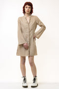 90s Vintage 100% Ramie Beige Mini Pencil Mini Length Summer Dress size S Small/ Vintage Small Beige Dress/ Y2k Woman Dress