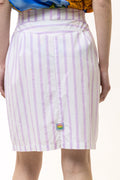 80s Vintage Vtg Rare White Purple Striped Cotton High Waisted Skirt Grunge Style Girlfriend Gift Present/ Vintage Woman Clothing