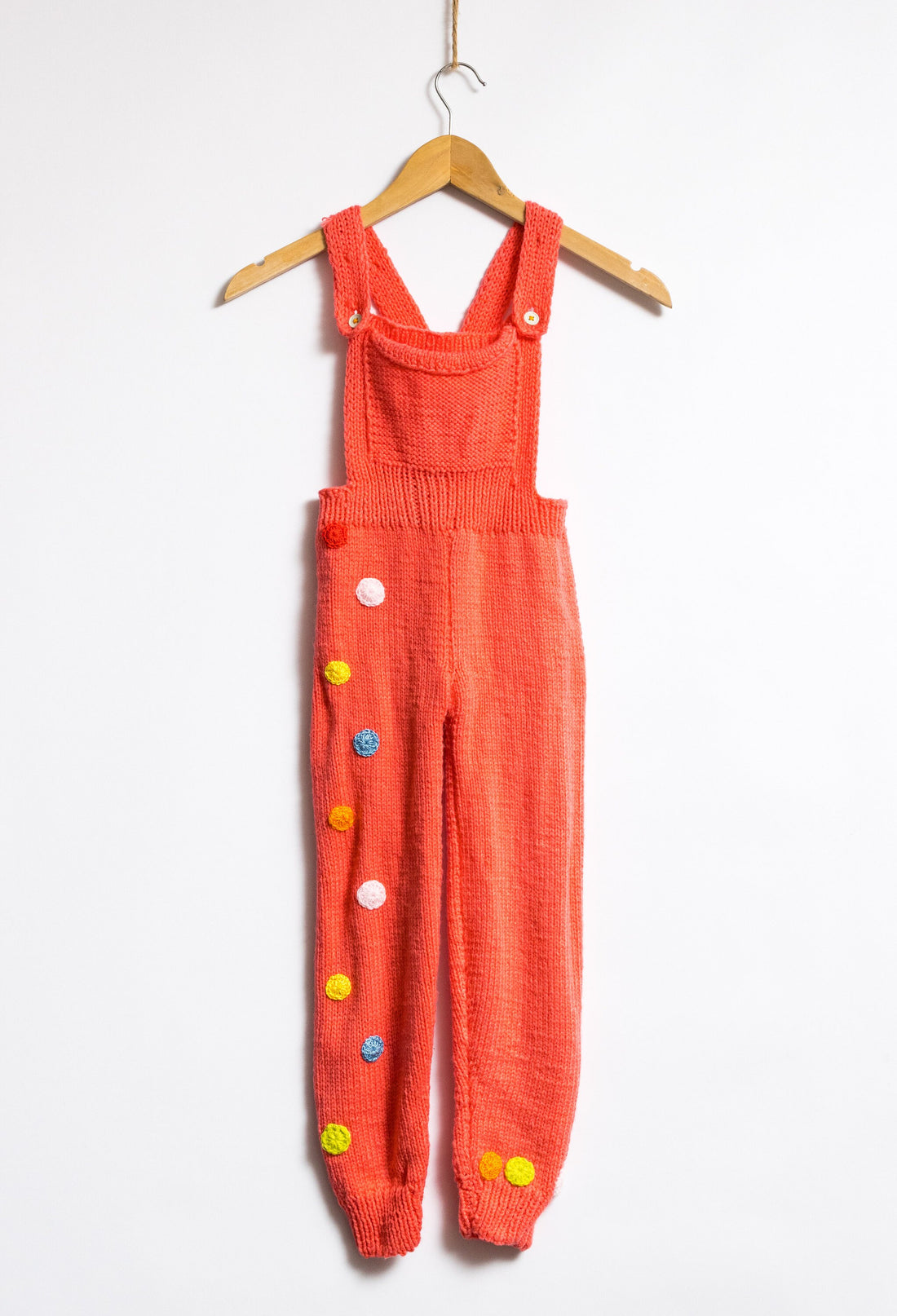 80s Vintage Kids Hand Made Knitted Romper Jumpsuit fits size 4 years old