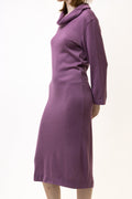 80s Vintage Y2k Midi Length Purple Pencil 50% Wool Dress size M Medium/ Vintage Woman Midi Warm Length Dress/ Vintage Woman Dress