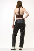 80s Vintage High Waisted Leather Woman Pants size 40 / Vintage woman leather trousers/ vintage woman clothing/ vintage woman