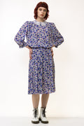 Women Floral Dress Abstract Pattern Long Sleeve Midi Sweetheart Autumn Dress MoodGirlsUA Size M Medium