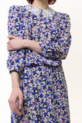 Women Floral Dress Abstract Pattern Long Sleeve Midi Sweetheart Autumn Dress MoodGirlsUA Size M Medium