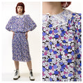 Women Floral Dress Abstract Pattern Long Sleeve Midi Sweetheart Autumn Dress MoodGirlsUA Size M Medium