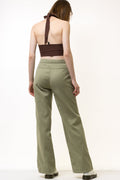 80s Vintage Khaki Cargo High Waisted Woman Fall Cotton High Waisted Moms Trousers fits size Small