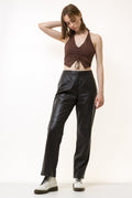 80s Vintage High Waisted Leather Woman Pants size 40 / Vintage woman leather trousers/ vintage woman clothing/ vintage woman