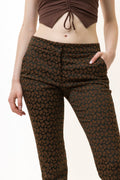 ETRO Milano Women's Brown Abstract Print Trousers Size 40 Vintage Authentic Pants