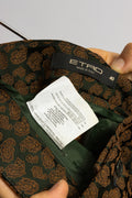 ETRO Milano Women's Brown Abstract Print Trousers Size 40 Vintage Authentic Pants