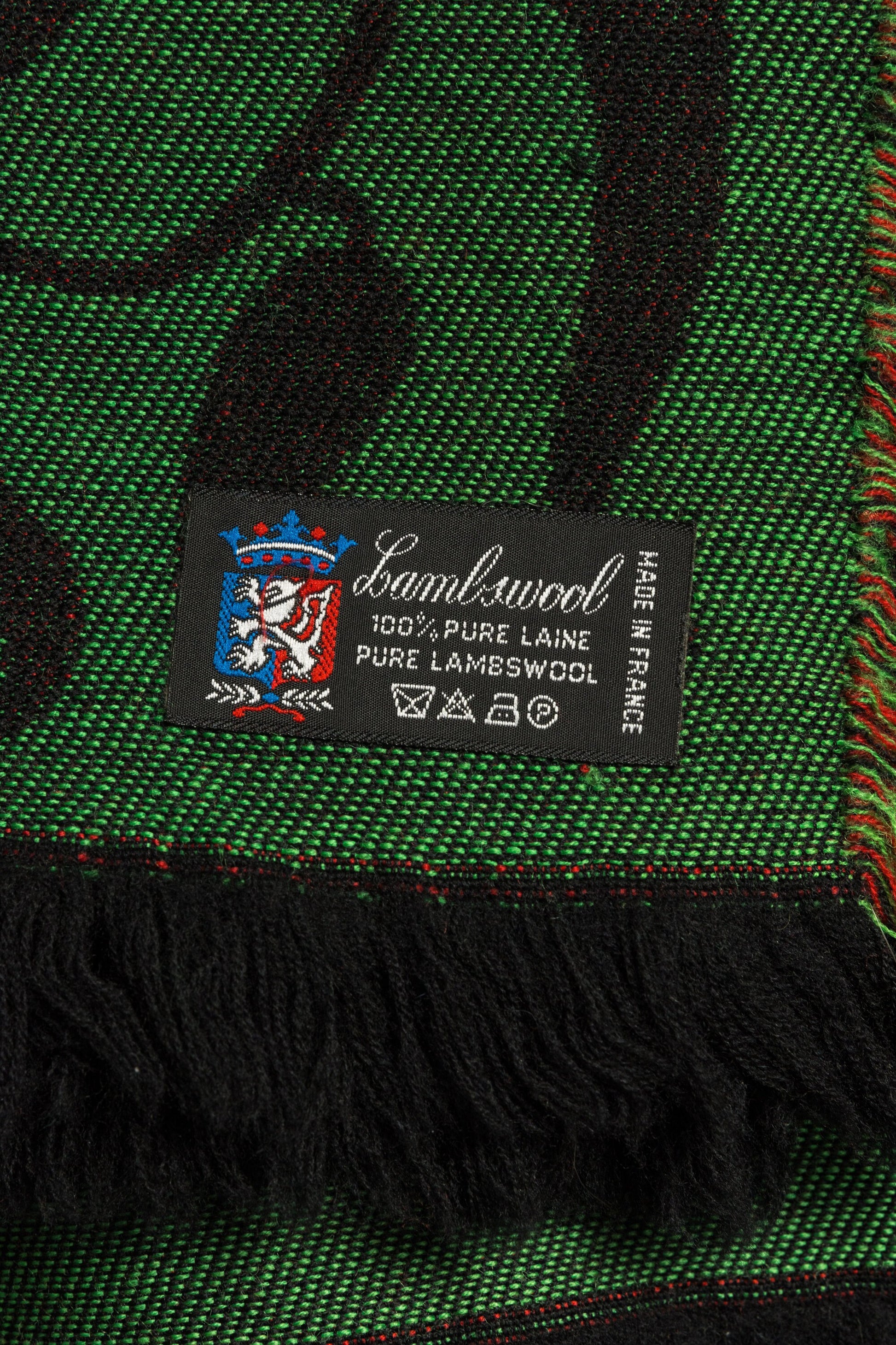 80s Vintage Pierre Cardin Wool Woolmark Green Warm Blanket 02/ Vintage Wool Home Blanket made in France 145 cm on 145 cm