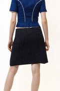 Vintage Dolce Gabbana Maglie Mid Waisted Wool Angora Dark Melangie Mini Knitted Skirt size Large 46/ Vintage Woman Skirt