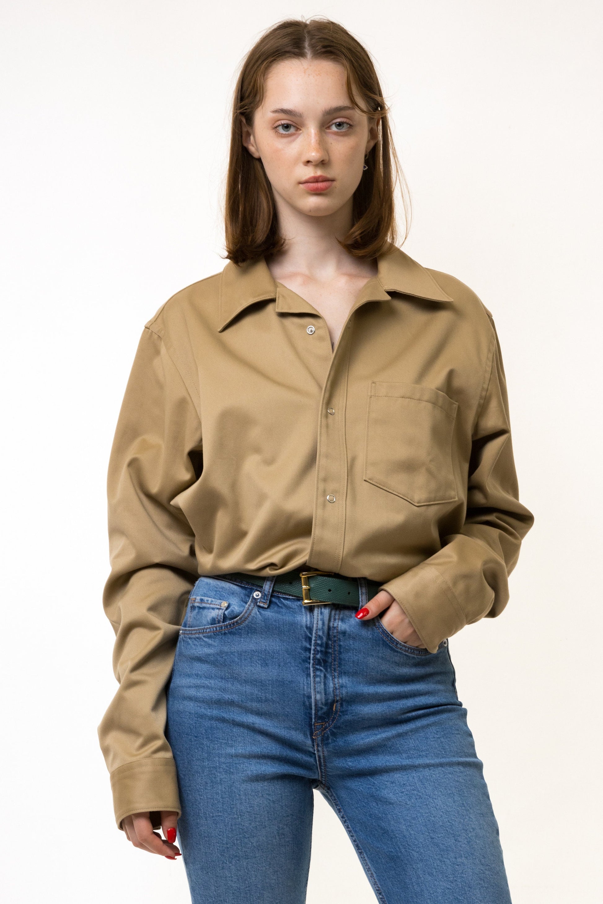 Vintage Acne Studios Cotton Logo Long Sleeve Buttons Up Woman Shirt/ Vintage Acne Unisex Cargo Minimalist Medium Woman Shirt