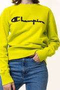 Vintage 90s Champion Sweatshirt Champion Crewneck Champion Sweater Streetwear Champion Logo Embroidered Jumper Sweater Yellow Logo