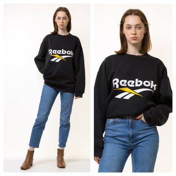 Vintage 90s Reebok Sweatshirt Reebok Crewneck Reebok Sweater Streetwear Reebok Logo Reebok Jumper Sweater Big Logo Large