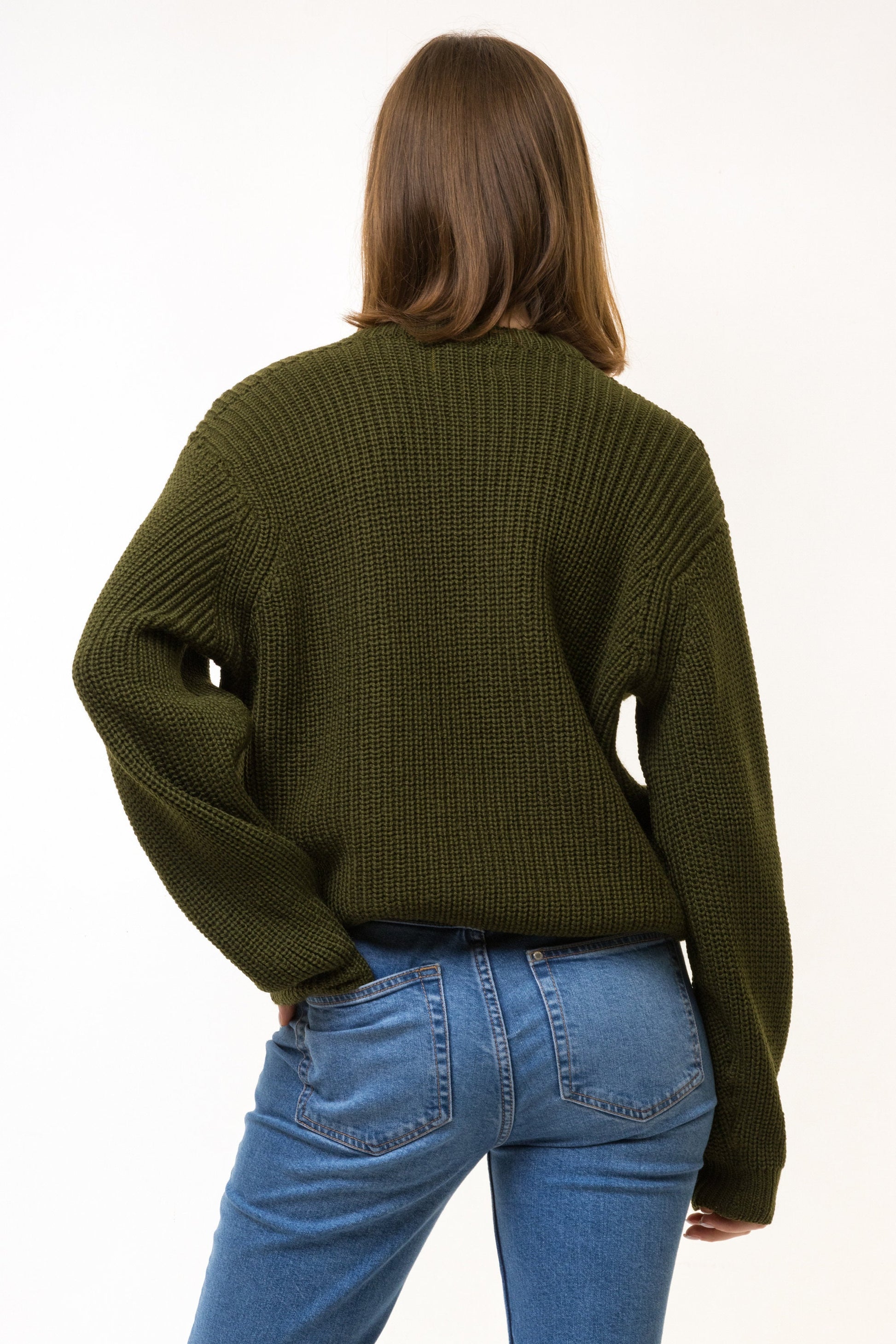 70s Vintage Oldschool Scotland Scandi Knitwear Handknitted Pullover Wool Sweater Jumper Pullover/ Vintage Fisherman Deep Green Cardigan