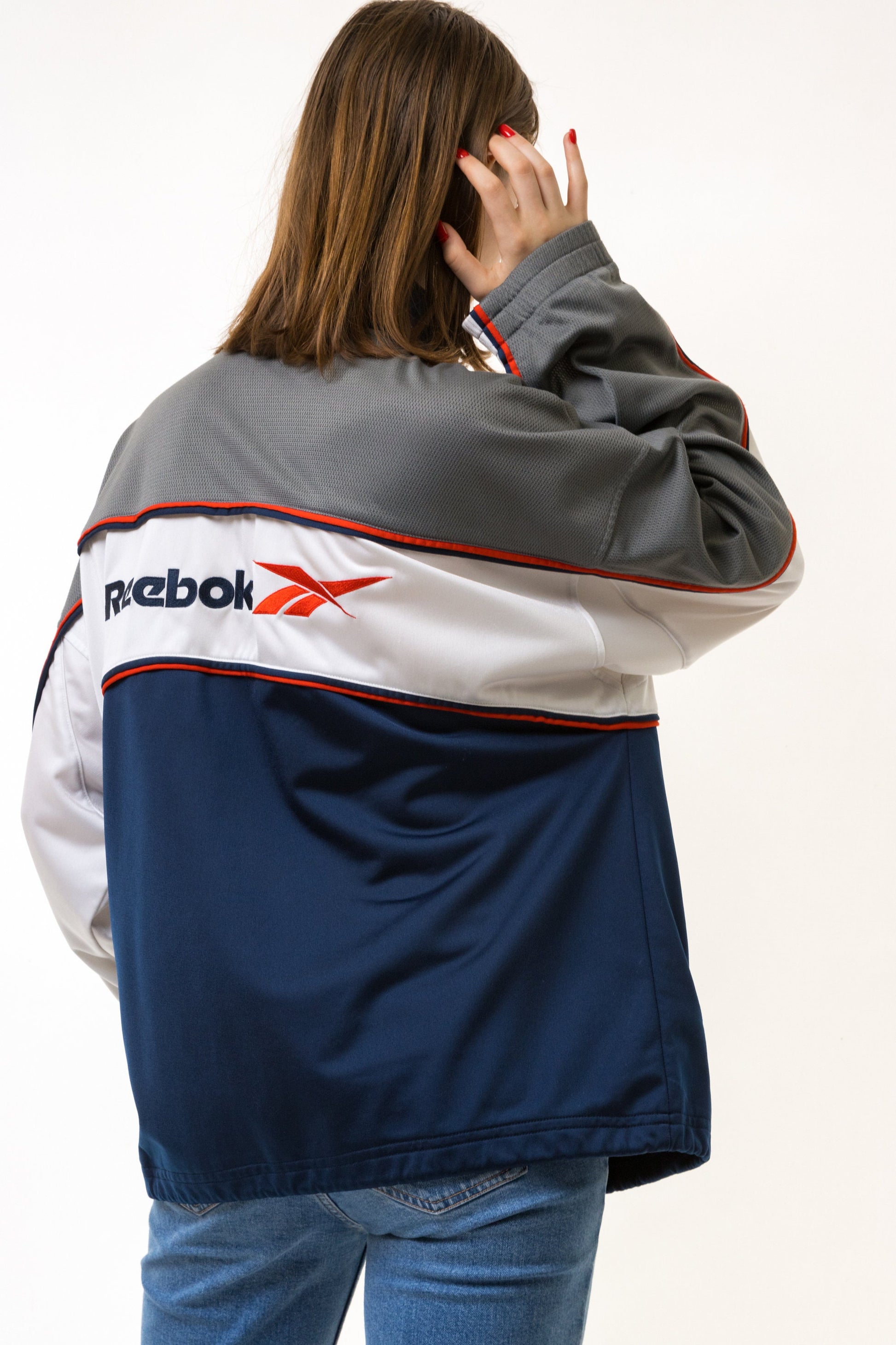 Vintage 1990s Reebok Track Jacket Small Logo Multicolor Sportswear Zipper Jacket Man Unisex Size Small Sportswear Rave Sport