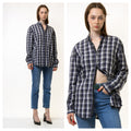 Vintage Lacoste Checked Cotton Logo Long Sleeve Buttons Up Woman Shirt/ Vintage Lacoste Unisex Checked Medium Woman Shirt