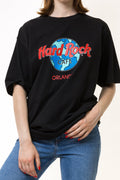 90s Vintage Hard Rock Cafe Orlando Tshirt I Unisex Graphic Print T Shirt - Men's Large | Vintage Black Graphic Print Tee