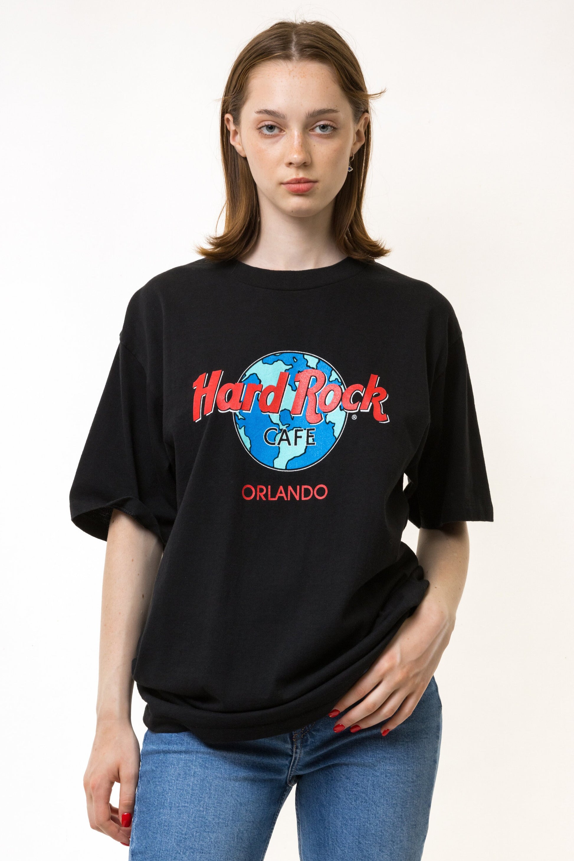 90s Vintage Hard Rock Cafe Orlando Tshirt I Unisex Graphic Print T Shirt - Men's Large | Vintage Black Graphic Print Tee