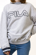 90s Vintage FILA Sweatshirt White Sweatshirt FILA Size Men's L Retro 90's Rave Classic Athletic Sport Style Big Logo Pullover