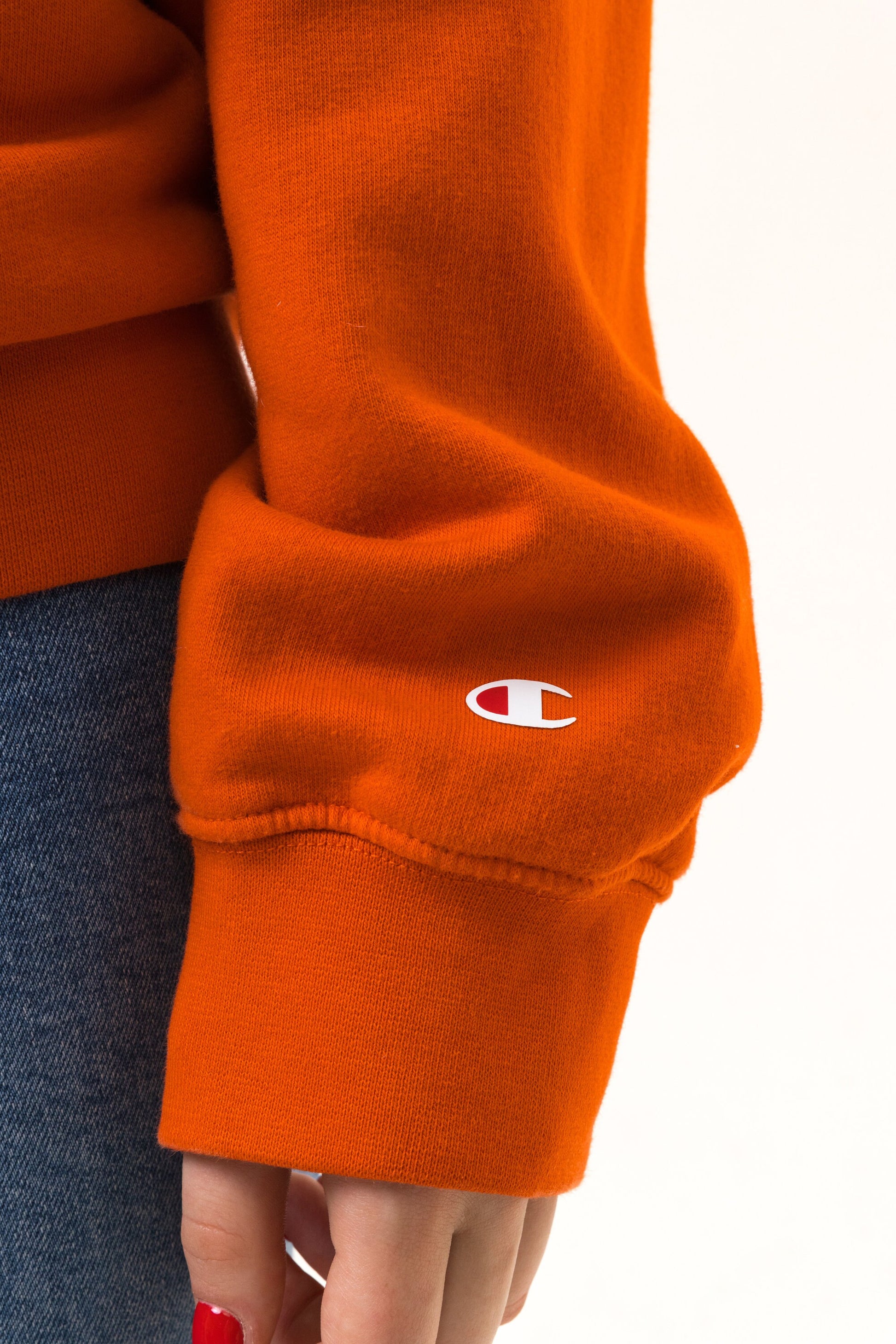 90s Vintage CHAMPION Sweatshirt Orange Sweatshirt Champion Size Men's M Retro 90's Rave Classic Athletic Sport Style Big Logo Pullover