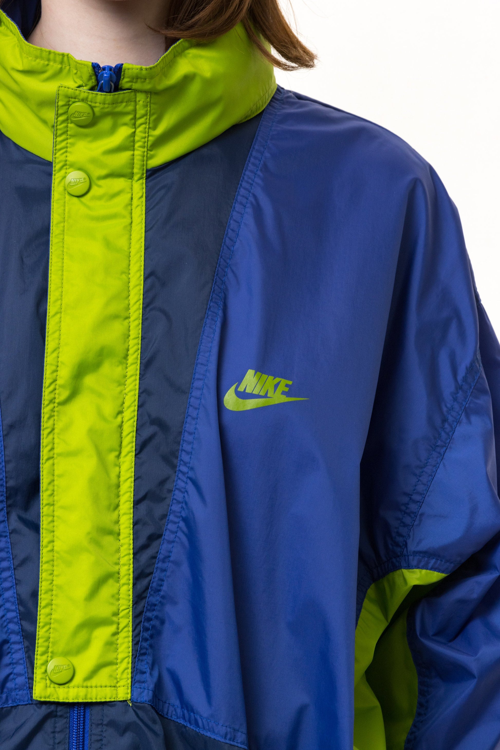 Vintage 1980s Nike Rainproof Jacket Small Logo Multicolor Sportswear Zipper Jacket Man Unisex Size Medium Sportswear Rave Sport