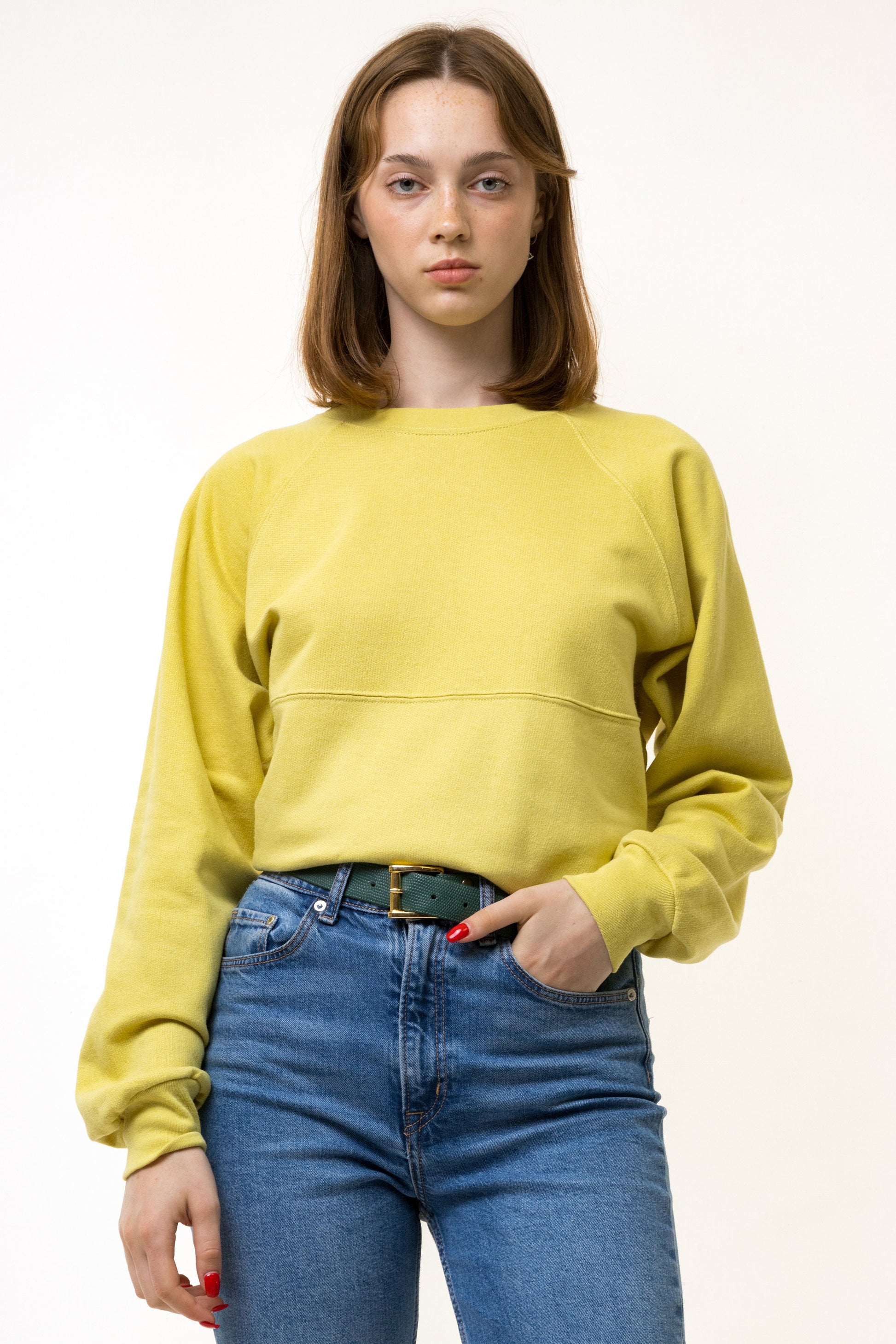 80s Vintage Yellow Lemon Raglan Sweatshirt | 80s Yellow Crewneck Sweatshirt | S M Woman Streetwear Rave Outwear