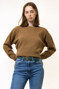 80s Vintage Brown Casual 100% Pure Wool Sweater Jumper Scotland Lambswool Present Womans Wear Vintage Clothes size Medium