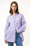 80s Vintage Woman Oversize Relaxed Fit Long Sleeve Festival Shirt Purple Blouse with Long Sleeve Unisex Men's Tag Medium