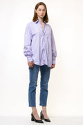 80s Vintage Woman Oversize Relaxed Fit Long Sleeve Festival Shirt Purple Blouse with Long Sleeve Unisex Men's Tag Medium