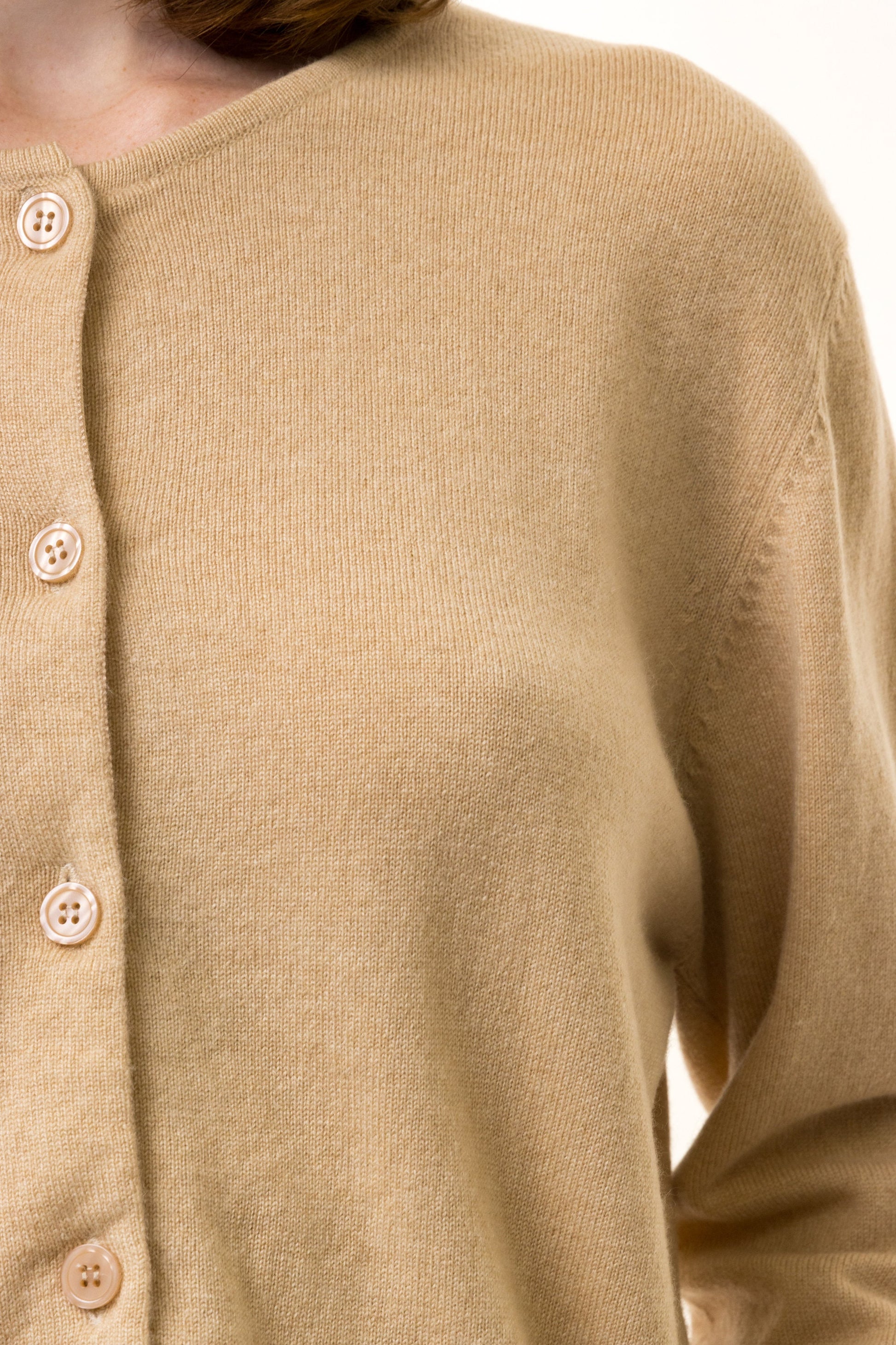 60s Vintage Beige Casual Crew Neck 100% Cashmere Sweater Jumper Cardigan Girlfriend Gift Present Womans Wear Vintage Clothes Large