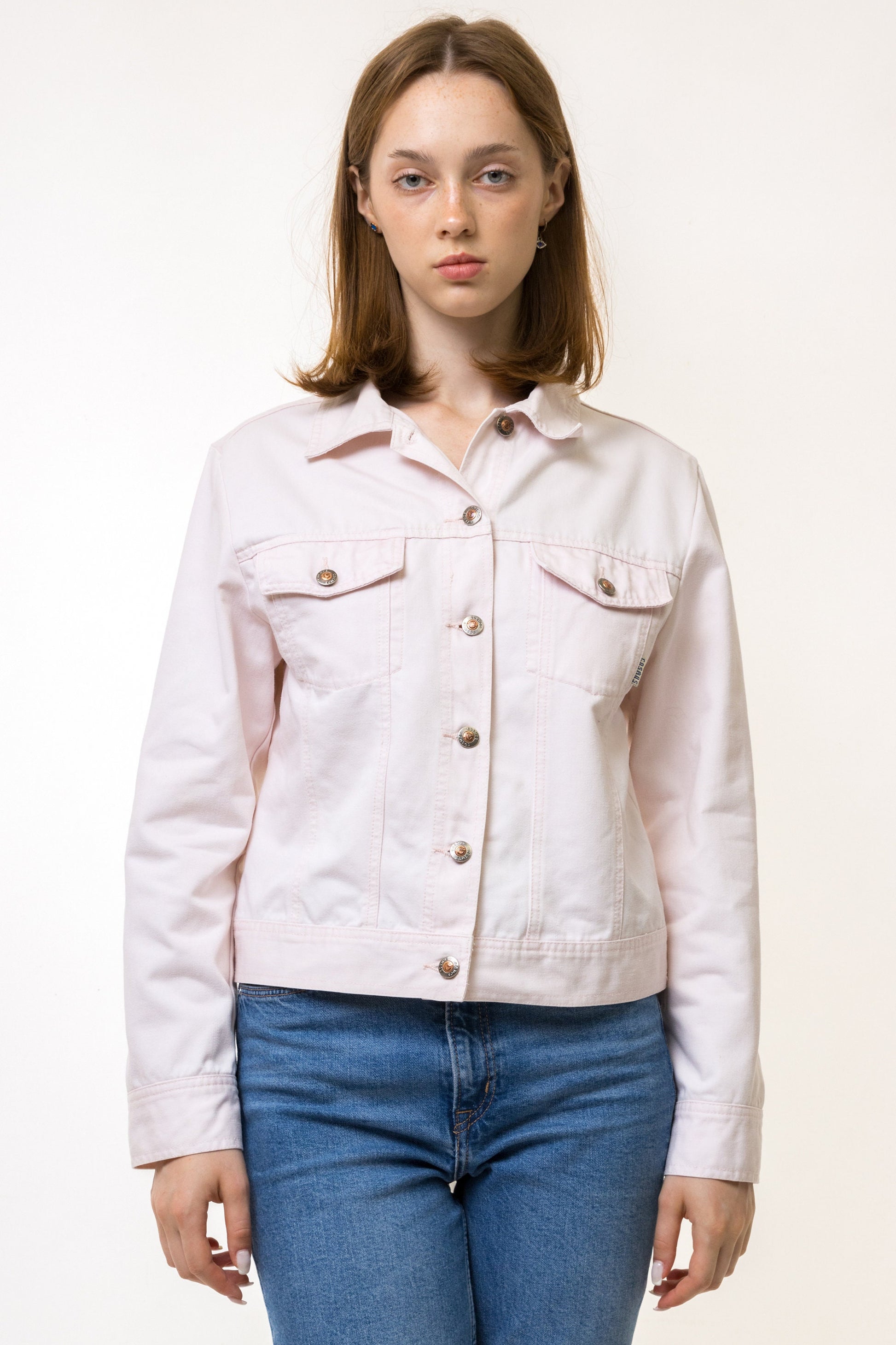 90s Oversized Denim Jacket, Vintage Jean Jacket Large Size Oversized Jeans Shirt Pink Color, Classic denim jacket, Cotton denim jacket