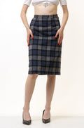 60s Vintage Wool Tartan Skirt Pencil Plaid Mini High Waist 60s S Small