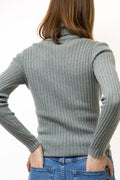 90s Vintage Gray Casual Cashmere Turtleneck Sweater Jumper Cardigan Girlfriend Gift Present Womans Wear Vintage Clothes