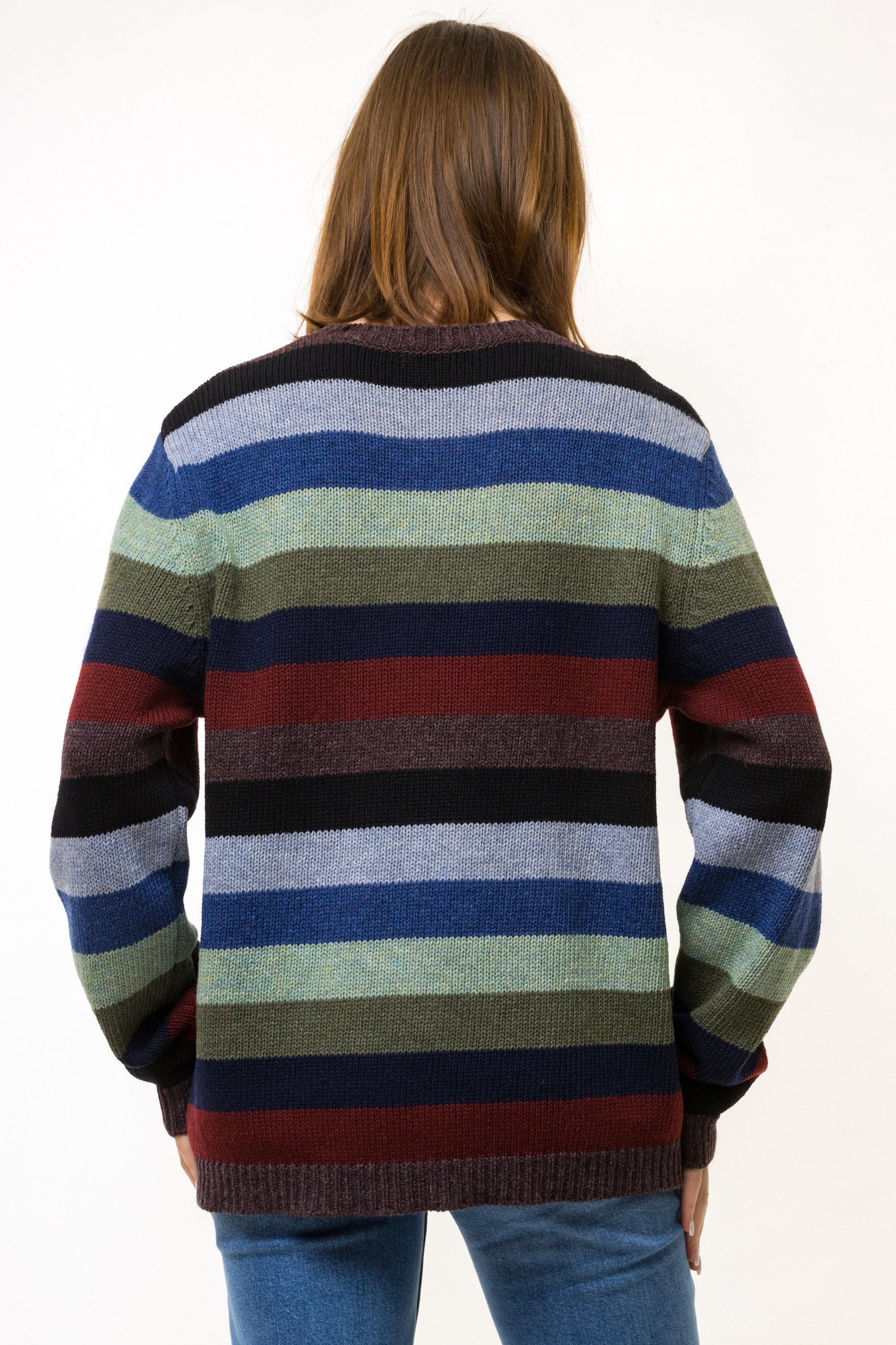 90s Vintage Vtg Retro Benetton Rainbow Abstract Pattern Pure Wool Mulicolor Sweater Large/ Vintage Woman Autumn Fall Cosby Wool Jumper