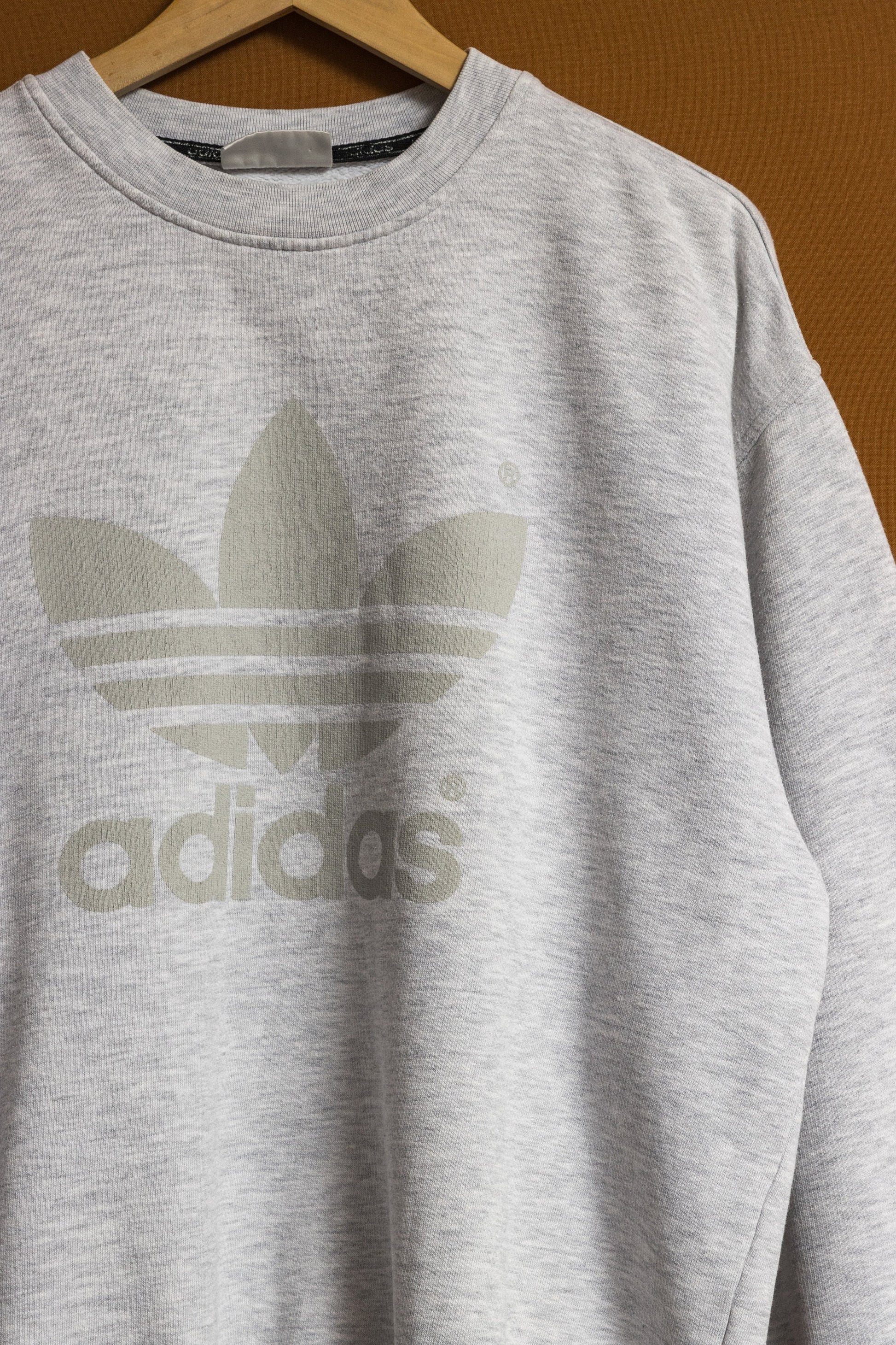 90s Vintage Adidas Sweatshirt Gray Sweatshirt Size Men's M Retro 90's Rave Classic Athletic Sport Style Big Logo Pullover