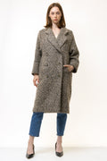 60s Vintage Rare A Line Wool Woolmark Long Sleeve Beige Midi Buttons Long Style Coat Size Small, Woman Midi Wool Coat