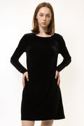 90s Vintage DKNY Women Velvet Dress Fall Winter Black Tunic Top Long Sleeves Dress Medium Clothing Custom Comfy Warm Holiday Clothing