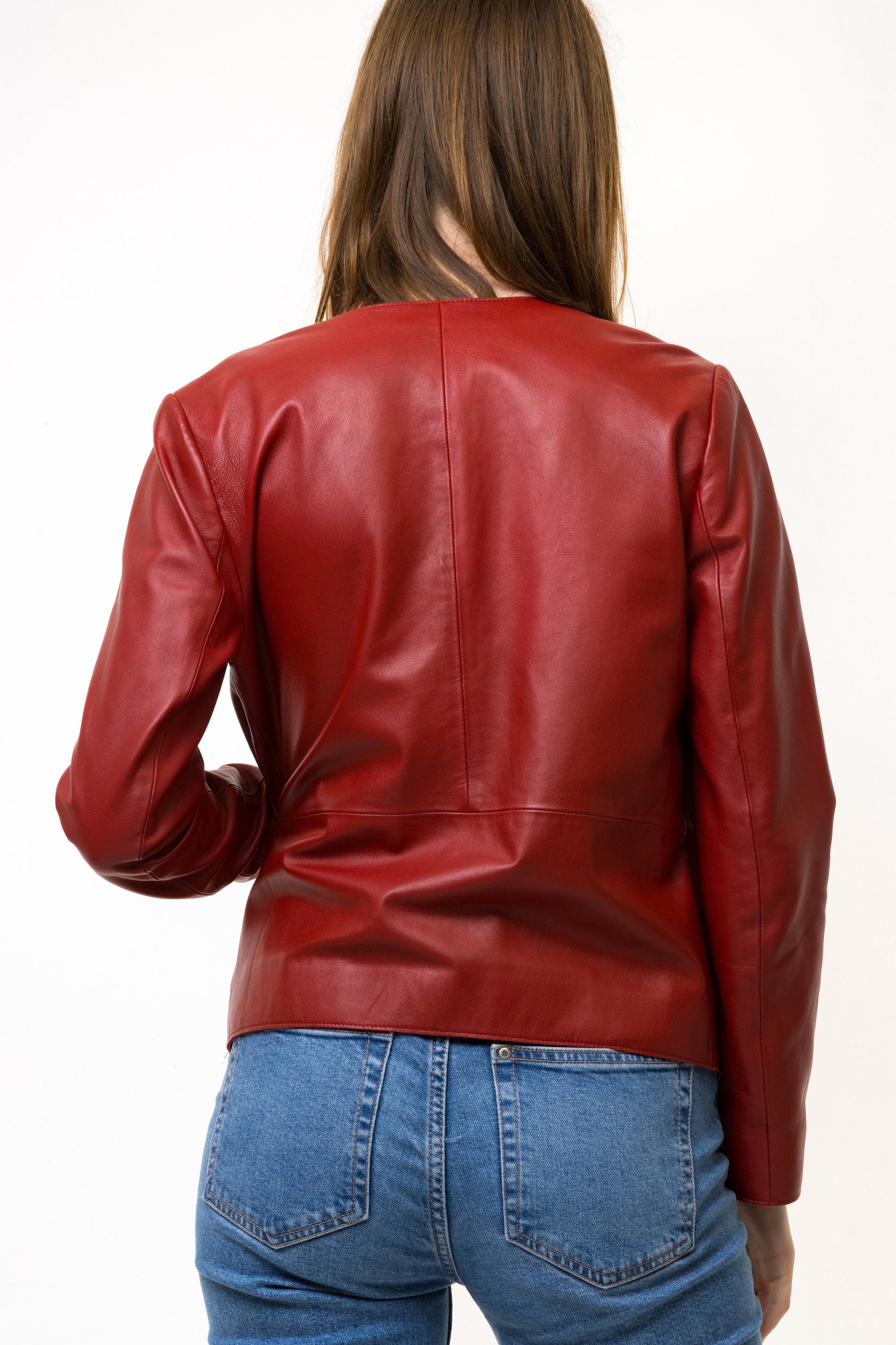 Leather Moto Jacket Women Vintage 90s Bomber Biker Jacket edgy Red Motorcycle 90s Grunge Jacket Red Leather Jacket Size S