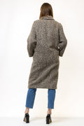 60s Vintage Rare A Line Wool Woolmark Long Sleeve Beige Midi Buttons Long Style Coat Size Small, Woman Midi Wool Coat