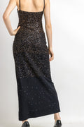 80s Max Mara Pianoforte Embellished Sequins Bra Vintage Spaghetti Cocktail Dress S Made in Italy