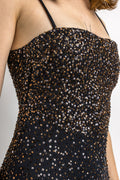 80s Max Mara Pianoforte Embellished Sequins Bra Vintage Spaghetti Cocktail Dress S Made in Italy