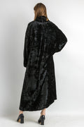 Vintage woman Black Velvet Coat - Oversize velvet Opera coat -Black velvet Night overcoat - Size S/ M - 1960s - Excellent Vintage Condition