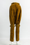 1981 Vintage Gianni Versace High-waisted Brown Balloon Pants 100% Suede Leather size I38 F36 USA4