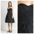 00s Vintage Used Karen Millen Black Bra Corset Knee Length Evening Woman Dress US 10 size